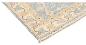Tappeto Kazak Geometrico Azzurro Beige Corsia 86x301 Cm