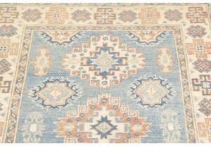 Tappeto Kazak Geometrico Azzurro Beige Corsia 83x294 Cm