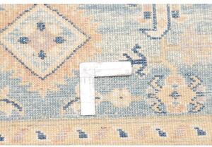 Tappeto Kazak Geometrico Azzurro Beige Corsia 86x301 Cm