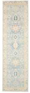 Tappeto Kazak Geometrico Azzurro Beige Corsia 86x301 Cm