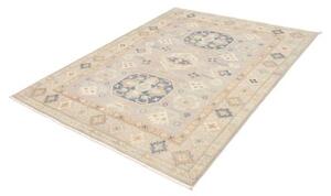 Tappeto Kazak Stilizzato Grigio Chiaro Blu 154x197 Cm