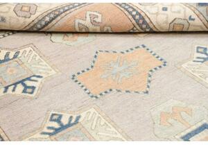 Tappeto Kazak Geometrico Grigio Chiaro Blu 150x197 Cm