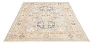 Tappeto Kazak Stilizzato Grigio Chiaro Blu 154x197 Cm
