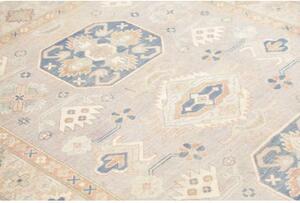 Tappeto Kazak Stilizzato Grigio Chiaro Blu 154x197 Cm