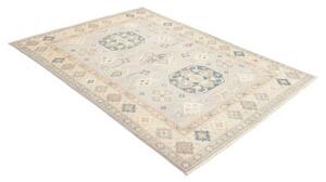 Tappeto Kazak Stilizzato Avorio Blu 150x202 Cm
