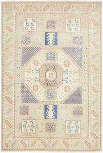 Tappeto Kazak Stilizzato Beige Azzurro 102x150 Cm