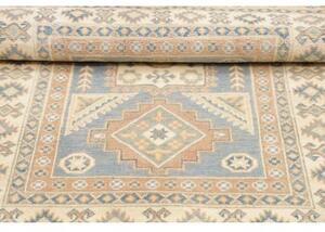 Tappeto Kazak Geometrico Celeste Beige 104x145 Cm