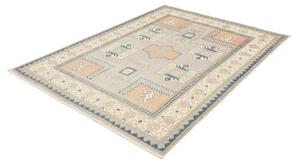 Tappeto Kazak Geometrico Grigio Chiaro Blu 150x197 Cm