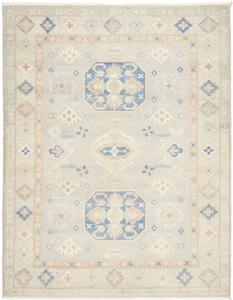 Tappeto Kazak Stilizzato Grigio Chiaro Blu 154x197 Cm