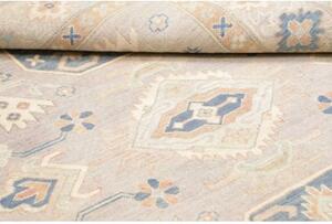 Tappeto Kazak Stilizzato Grigio Chiaro Blu 154x197 Cm