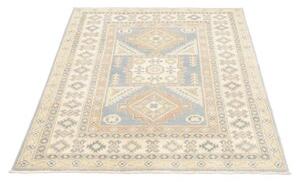 Tappeto Kazak Geometrico Celeste Beige 104x145 Cm