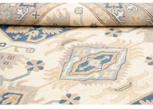 Tappeto Kazak Stilizzato Avorio Blu 150x208 Cm