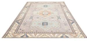 Tappeto Kazak Geometrico Grigio Azzurro 189x278 Cm