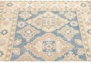 Tappeto Kazak Geometrico Blu Avorio 104x149 Cm