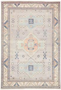 Tappeto Kazak Geometrico Grigio Azzurro 189x278 Cm