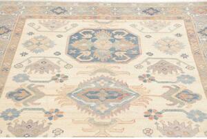 Tappeto Kazak Stilizzato Avorio Blu 153x207 Cm