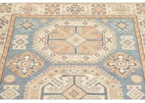 Tappeto Kazak Geometrico Azzurro Beige 102x153 Cm
