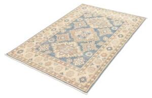 Tappeto Kazak Geometrico Blu Avorio 104x149 Cm