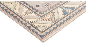 Tappeto Kazak Geometrico Grigio Azzurro 189x278 Cm