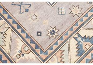 Tappeto Kazak Geometrico Grigio Azzurro 189x278 Cm