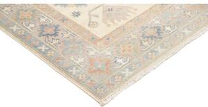 Tappeto Kazak Stilizzato Avorio Blu 153x207 Cm