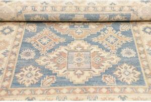 Tappeto Kazak Geometrico Blu Avorio 104x149 Cm