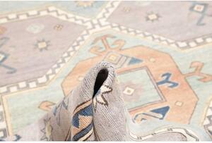 Tappeto Kazak Geometrico Grigio Azzurro 189x278 Cm