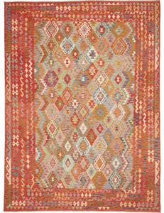 Tappeto Kilim Geometrico Rosso Mattone Multicolore 250x340 Cm
