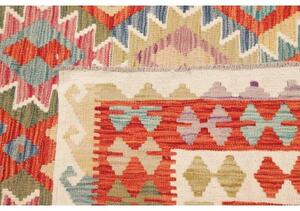 Tappeto Kilim Geometrico Rosso Multicolore 253x293 Cm