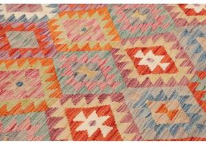 Tappeto Kilim Geometrico Rosso Multicolore 244x290 Cm