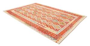 Tappeto Kilim Geometrico Rosso Multicolore 203x293 Cm