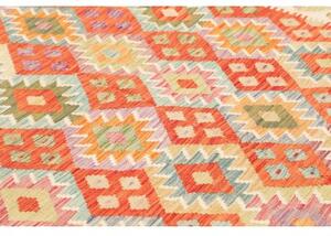 Tappeto Kilim Geometrico Rosso Multicolore 203x293 Cm