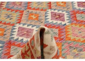 Tappeto Kilim Geometrico Rosso Multicolore 244x290 Cm