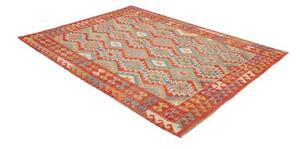 Tappeto Kilim Geometrico Rosso Ruggine Multicolore 175x234 Cm