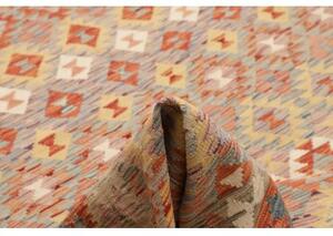 Tappeto Kilim Geometrico Beige Rosso Mattone 205x300 Cm