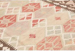 Tappeto Kilim Geometrico Marrone Beige 204x292 Cm