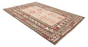 Tappeto Kilim Geometrico Marrone Beige 204x292 Cm