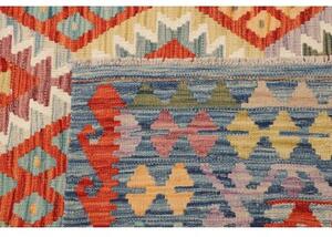 Tappeto Kilim Geometrico Rosso Azzurro 255x343 Cm