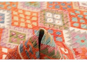 Tappeto Kilim Geometrico Arancione Multicolore 208x291 Cm