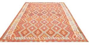 Tappeto Kilim Geometrico Rosso Beige 195x285 Cm