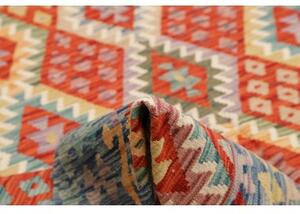 Tappeto Kilim Geometrico Rosso Azzurro 255x343 Cm
