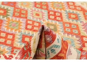 Tappeto Kilim Geometrico Rosso Multicolore 203x293 Cm