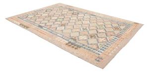 Tappeto Kilim Geometrico Rosa Salmone Azzurro 200x292 Cm