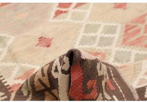 Tappeto Kilim Geometrico Marrone Beige 204x292 Cm