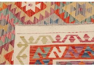 Tappeto Kilim Geometrico Rosso Multicolore 244x290 Cm