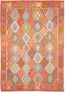 Tappeto Kilim Geometrico Arancione Multicolore 208x291 Cm