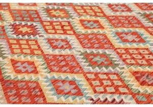 Tappeto Kilim Geometrico Rosso Azzurro 255x343 Cm