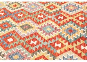 Tappeto Kilim Geometrico Grigio Rosso 204x297 Cm