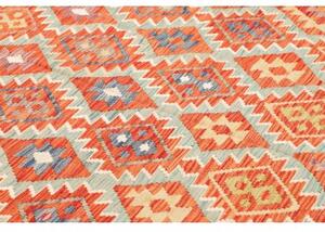 Tappeto Kilim Geometrico Rosso Beige 195x285 Cm