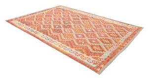 Tappeto Kilim Geometrico Rosso Beige 195x285 Cm